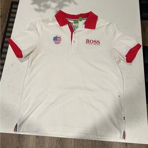 Hugo Boss, Polo, Large, Modern Fit,  red white blue